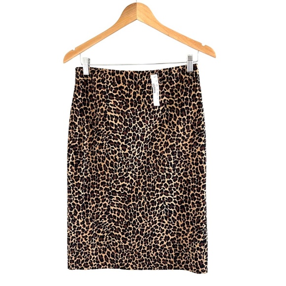 NWT J. Crew No. 2 Pencil skirt in leopard bi-stretch cotton - Picture 1 of 3